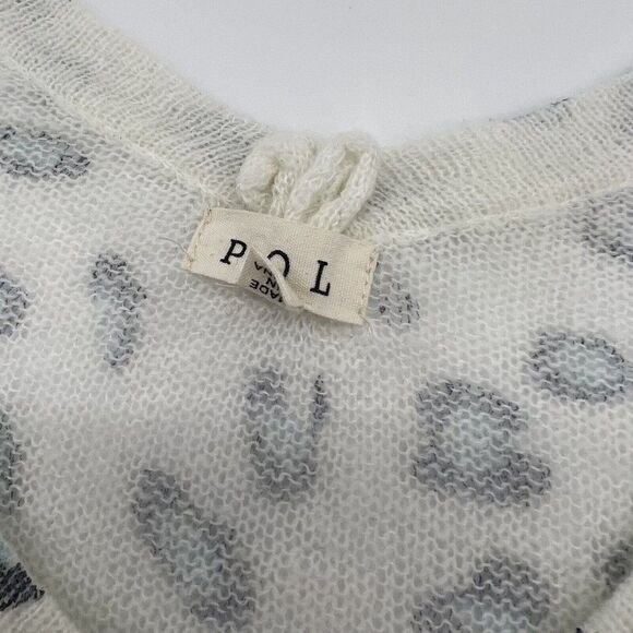 POL Leopard Sweater Wool Mohair blend women’s size large rolled hem - Picture 2 of 5